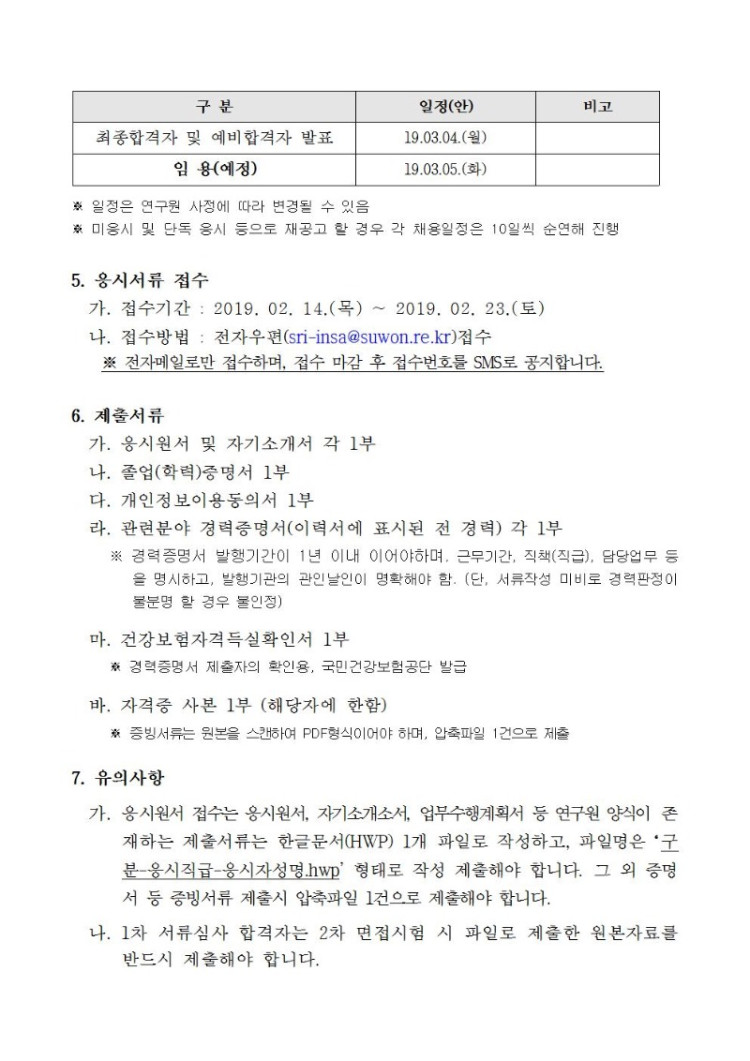 (제2019 - 16호) 수원시정연구원 2019년도 제3회 직원채용 공고(게시)003.jpg