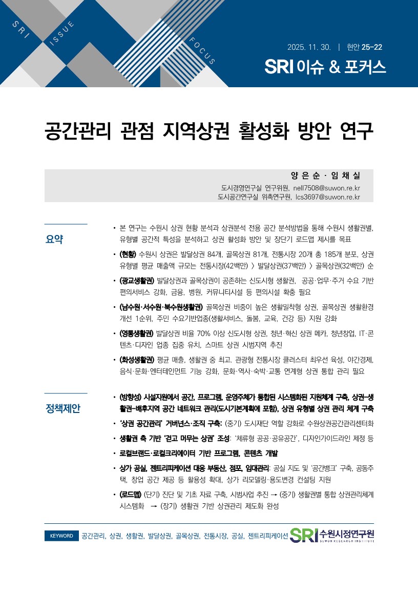 공간관리 거점 지역상권 활성화 방안 연구